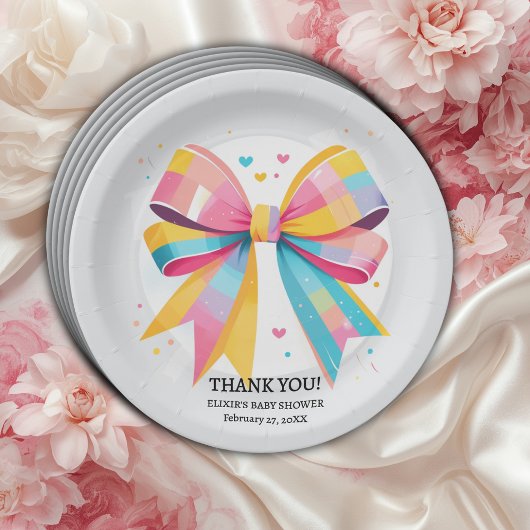 Assiettes En Carton Baby shower arc-en-ciel