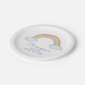 Assiettes En Carton Baby shower arc-en-ciel à l'aquarelle (Angle)