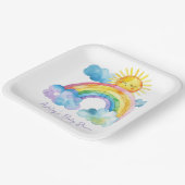 Assiettes En Carton Baby shower arc-en-ciel aquarelle (Angulaire)