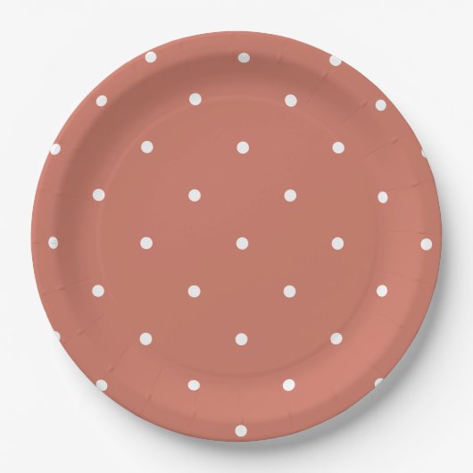 Assiettes En Carton Baby shower arc-en-ciel bohème orange brûlé (Devant)