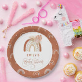Assiettes En Carton Baby shower arc-en-ciel Boho (Fête)