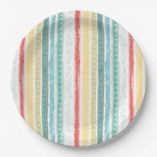 Assiettes En Carton Baby shower arc-en-ciel Boho