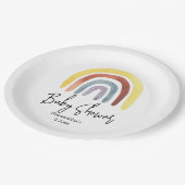 Assiettes En Carton Baby shower arc-en-ciel Boho (Angle)