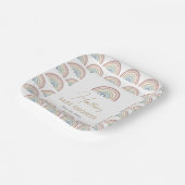 Assiettes En Carton Baby shower arc-en-ciel Boho (Angulaire)