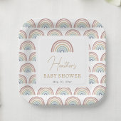 Assiettes En Carton Baby shower arc-en-ciel Boho