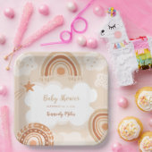 Assiettes En Carton Baby shower arc-en-ciel Boho (Fête)