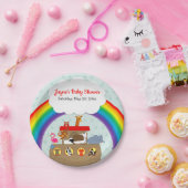 Assiettes En Carton Baby shower arc-en-ciel de Noah (Fête)