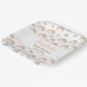 Assiettes En Carton Baby shower arc-en-ciel rose (Angulaire)