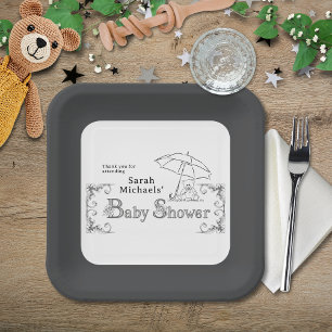 Assiettes En Carton Baby Shower Artistique
