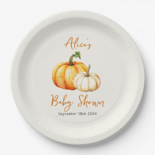 Assiettes En Carton Baby shower Automne Rustique Petit Citrouille
