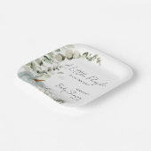 Assiettes En Carton Baby shower Automne Un Peu Citrouille Bleu (Angulaire)