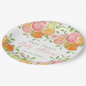 Assiettes En Carton Baby shower aux agrumes et aux fleurs (Angle)