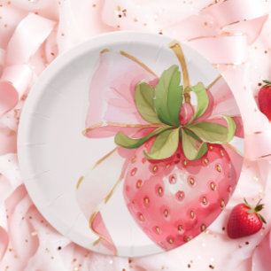 Assiettes En Carton Baby shower aux fraises Coquette