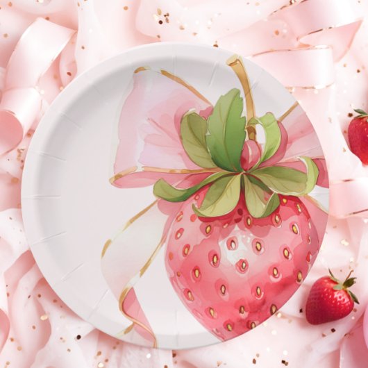 Assiettes En Carton Baby shower aux fraises Coquette