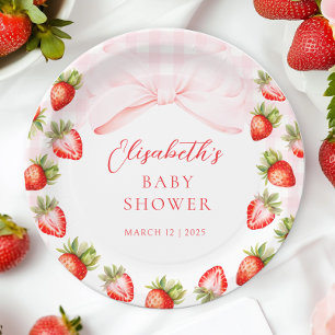 Assiettes En Carton Baby shower aux fraises Coquette
