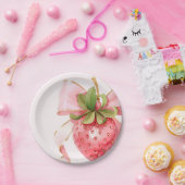 Assiettes En Carton Baby shower aux fraises Coquette (Fête)