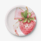 Assiettes En Carton Baby shower aux fraises Coquette (Devant)