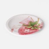 Assiettes En Carton Baby shower aux fraises Coquette (Angle)