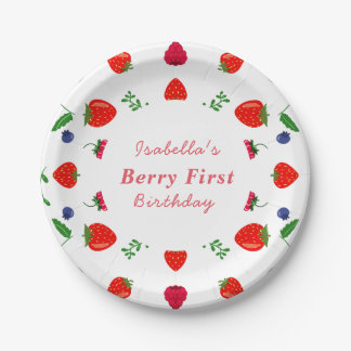 Assiettes En Carton Baby shower aux fraises sucrées pour bébé