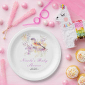 Assiettes En Carton Baby shower aux oiseaux mignons de printemps (Fête)