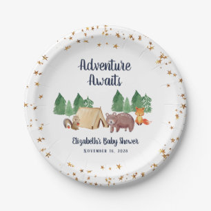 Assiettes En Carton baby shower Aventure Attend Les Animaux Des Bois