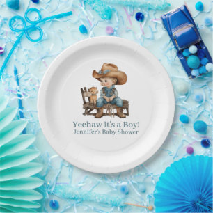 Assiettes En Carton Baby shower Baby Cowboy