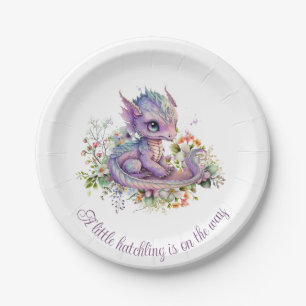 Assiettes En Carton Baby shower Baby Dragon
