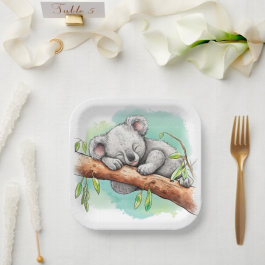 Assiettes En Carton Baby shower Baby Koala (Mariage)