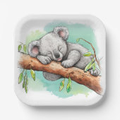 Assiettes En Carton Baby shower Baby Koala (Recto)