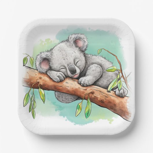 Assiettes En Carton Baby shower Baby Koala (Recto)