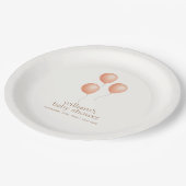 Assiettes En Carton Baby shower balloon de Boho Neutre (Angle)