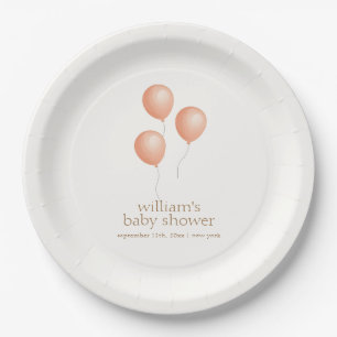 Assiettes En Carton Baby shower balloon de Boho Neutre