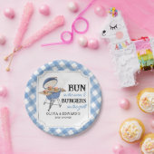 Assiettes En Carton Baby shower BBQ Burger Bleu (Fête)