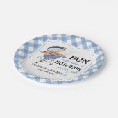 Assiettes En Carton Baby shower BBQ Burger Bleu (Angle)