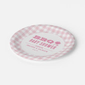 Assiettes En Carton Baby shower BBQ Jardin rose (Angle)