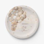 Assiettes En Carton Baby shower Bear Brown Balloons (Devant)