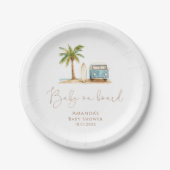 Assiettes En Carton Baby shower bébé à bord (Devant)