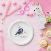 Assiettes En Carton Baby shower Bébé Bleu Jay (Fête)