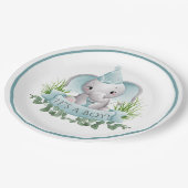 Assiettes En Carton Baby shower bébé éléphant (Angle)