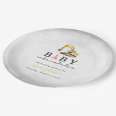 Assiettes En Carton Baby shower bébé en construction (Angle)