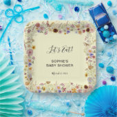 Assiettes En Carton Baby shower Bébé En Fleur Jardin Papillons (Fête)