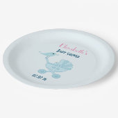 Assiettes En Carton Baby shower Bébé et maman Bluebirds (Angle)