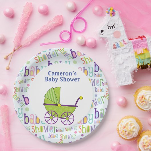 Assiettes En Carton Baby shower bébé garçon 9 pouces Plaque (Fête)