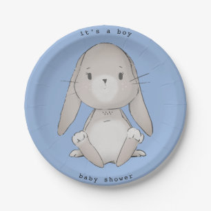 Assiettes En Carton baby shower bébé lapin