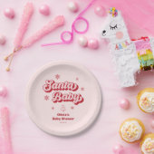 Assiettes En Carton Baby shower bébé Père Noël de Noël rose (Fête)