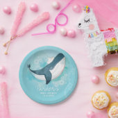 Assiettes En Carton Baby shower Bébé Personnalisé Baleine Bleu (Fête)