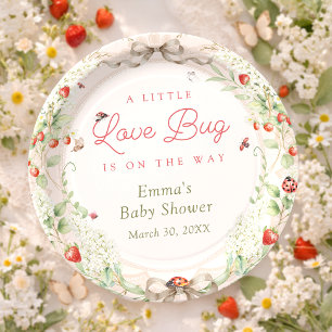 Assiettes En Carton Baby Shower Bébé Petit Insecte de l'Amour