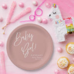 Assiettes En Carton Baby shower bébé rose roux / Rose  bébé fille<br><div class="desc">https://www.zazzle.com/collections/dusty_pink_rose-119320912565185572?rf=238296117664346256</div>