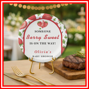 Assiettes En Carton Baby shower Berry Sweet Strawberry