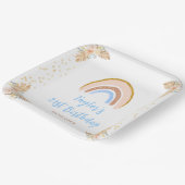 Assiettes En Carton Baby shower bleu arc-en-ciel Boho (Angulaire)